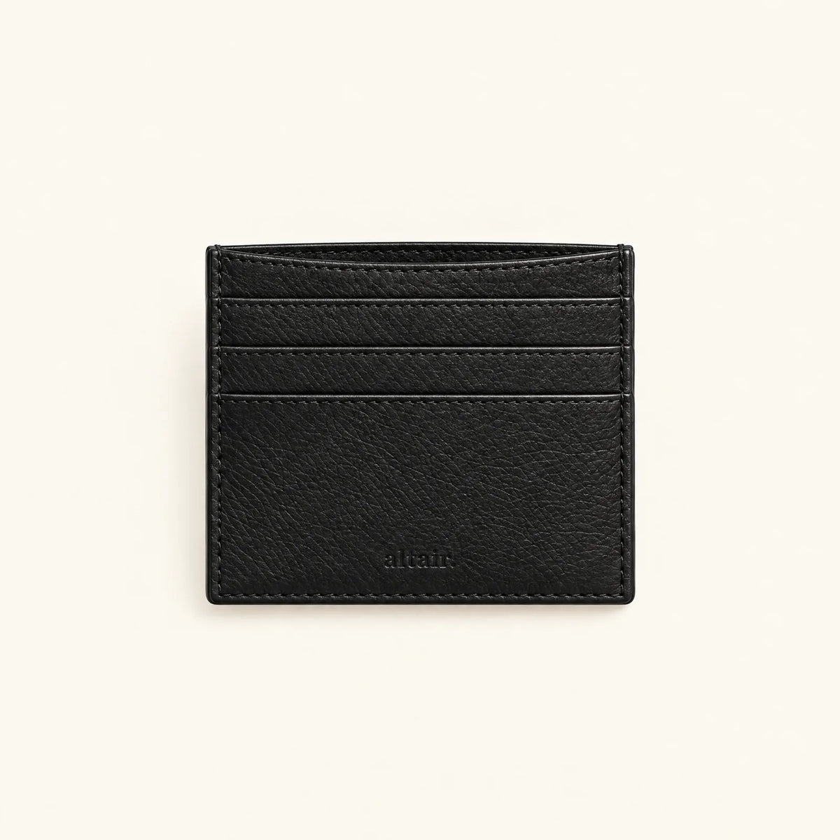 Black ALTAIR leather cardholder, front view