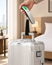 Using the digital ALTAIR luggage scale to weigh a suitcase