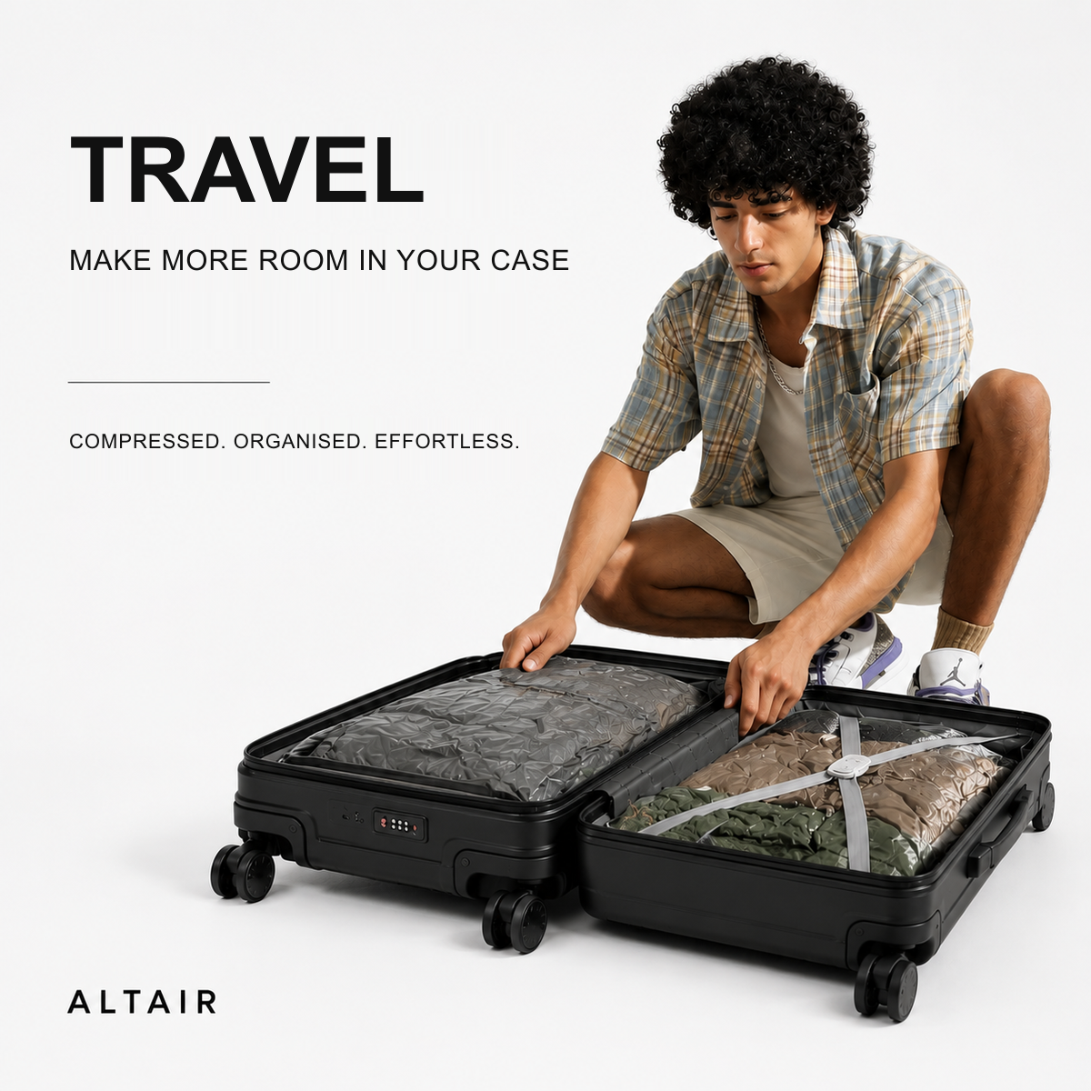ALTAIR X3 vacuum bags with hand pump in use